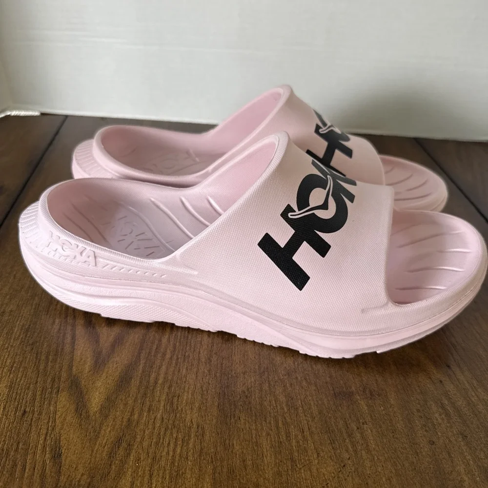 HOKA ONE ONE Ora Recovery Slide Pink Black Sport Sandals Unisex Sz M11 W13 NWOB